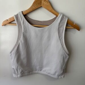 Lululemon Workout Cropped Tank Top Racerback Mesh Athletic‎ Size 10